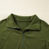 Women's Moss Green Quarter Zip Sweatshirt with Kangaroo Pocket - Image 14