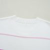 Women's White Colorblock Striped Half Sleeve Drop Shoulder Sweater - Image 13