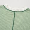 Women's Grass Green Exposed Seam High Low Loose Fit Crochet Top - Image 10