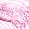 Women's Pink Oversized Striped Boyfriend Shirt with Smocked Cuffs and Pocket - Image 18