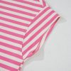 Women's Rose Stripe Crew Neck T-Shirt and Drawstring Shorts Set - Casual Summer Outfit - Image 15