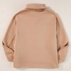 Women's Light French Beige Drawstring Turtleneck Dolman Sleeve Sweatshirt - Image 10