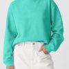 Women's Aruba Blue Solid Drop Shoulder Fleece Lined Sweatshirt - Image 8