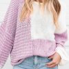 Women's Bonbon Neutral Colorblock Tie Back Sweater - Casual Fall Fashion - Image 3