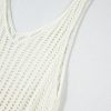 Women's White Crochet Fishnet Fringed Edge V Neck Beach Cover Up for Summer - Image 21