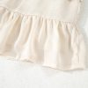 Women's Beige Tiered Ruffled Hemline Mini Skirt with Elastic Waist - Image 9