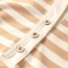 Women's Khaki Stripe Two-in-One Collared Cap Sleeve Mini Dress - Trendy Patchwork Design - Image 8