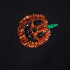 Plus Size Black Sequined Pumpkin Pattern Sweater for Women - Image 8