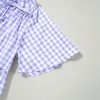 Women's Lavendula Plaid Ruffle Wide Short Sleeve Babydoll Mini Dress - Image 11