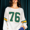 Women's White Number 76 Printed Retro Sporty Long Sleeve Top - Image 6