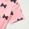 Women's Pink Bow Printed Short 2-Piece Lounge Set - Cute Casual Loungewear - Image 10