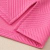 Bonbon Pink Textured V Neck Top and Wide Leg Pants Set for Women - Image 9