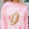Women's Pink GAME DAY Rugby Football Graphic Pullover Sweatshirt - Image 5