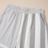 Women's Gray Stripe Mixed Print Short Sleeve Top and Pocketed Shorts Set - Image 21