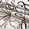 Women's Abstract Beige Balloon Sleeve Crew Neck Blouse - Image 9