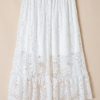 Women's White Lace Ruffled High-Low Hem Midi Skirt - Bohemian Style - Image 5