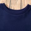 Women's Navy Blue Solid O Neck High Low Hem Pullover Sweatshirt - Casual and Comfortable - Image 23