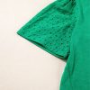 Bright Green Eyelet Embroidered Patchwork Shift Top for Women - Image 8