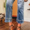 Women's Ashleigh Blue Mineral Wash High Waist Bell Bottom Crop Jeans for a Retro Look - Image 8