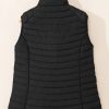 Women's Sleek Black Plush Quilted Zip Puffer Vest - Image 13