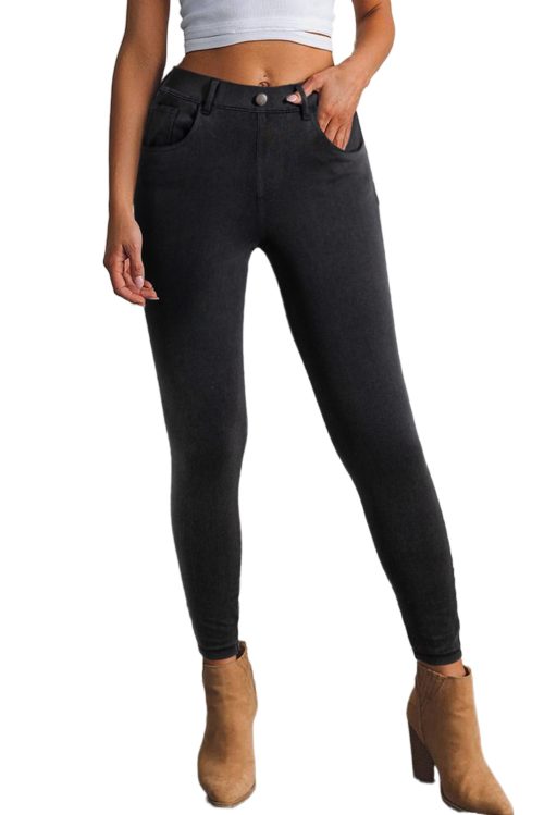 Women's Black Skinny Fit High Waist Ankle Jeans