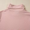 Women's Pink Stripe Cowl Neck Long Sleeve Top with Side Slits - Casual & Comfortable - Image 9