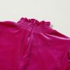 Rose Red Velvet Smocked Mock Neck Ruffled Puff Sleeve Mini Dress - Image 11