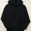 Women's Black Fleece Lined Kangaroo Pocket Hoodie - Image 11