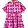 Sachet Pink Floral Print Short Sleeve Flowy Dress with Multi Buttons - Image 11