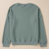 Women's Clearly Aqua Waffle Knit Drop Shoulder V Neck Top - Image 8