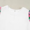 Women's White Abstract Print Tiered Ruffled Sleeve Textured Knit Top - Image 18