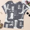 Women's Plus Size Gray Western Boots Print Crew Neck T-Shirt - Image 7