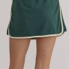 Trendy Women's Evergreen Color Contrast Loose Pullover and Lace-Up Waist Skort Set - Image 11