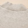 Women's Apricot Thermal Lined Ribbed Knit Mock Neck Sweater - Image 15