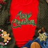 Women's Red Merry Christmas Graphic Crewneck T-Shirt - Festive Holiday Tee - Image 3