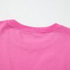 Women's Sachet Pink Contrast Flower Drop Shoulder Loose T-Shirt - Image 12