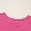 Plus Size Coral Solid Color Drop Shoulder T-Shirt for Women - Image 9