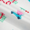 Women's White Christmas Print Lapel Sleep Shirt and Pants Set - Image 18