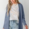 Women's Ashleigh Blue Solid Color Rib Knit Open Front Cardigan - Image 6