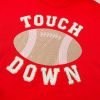 Women's Fiery Red TOUCH DOWN Football Graphic Pullover Sweatshirt - Casual Style - Image 8