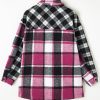 Women's Black Plaid Colorblock Loose Fit Shacket - Image 10