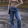 Smoke Grey Leopard Print Long Sleeve Scoop Neck Slim Fit Bodysuit - Image 7