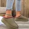 Women's Sage Green Contrast Print Suede Plush Lined Snow Boots - Image 4