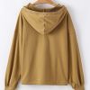 Women's Brown Oversized Kangaroo Pocket Half Zipper Hoodie - Image 7