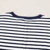 Women's White Stripe Color Block Exposed Seam Loose Fit Sweatshirt - Image 14