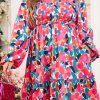 Women's Plus Size Rose Floral Smocked Square Neck Mini Dress - Image 8