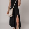 Women's Black Sleeveless Scoop Neck Flared Split Midi Dress - Elegant & Casual Summer Fashion - Image 6