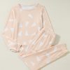 Women's Apricot Christmas Tree Print Loose Fit Two Piece Pajama Set - Image 6