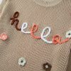 Women's Parchment Hello Floral Embroidered Knit Loose Sweater - Image 7