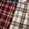 Women's Red Mixed Plaid Patchwork Retro Shacket - Image 11